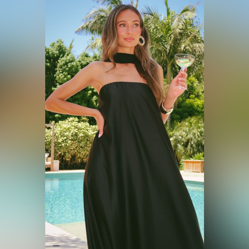 Show Me Your Mumu Tinsley Tube Dress size Large L Black strapless maxi NWOT